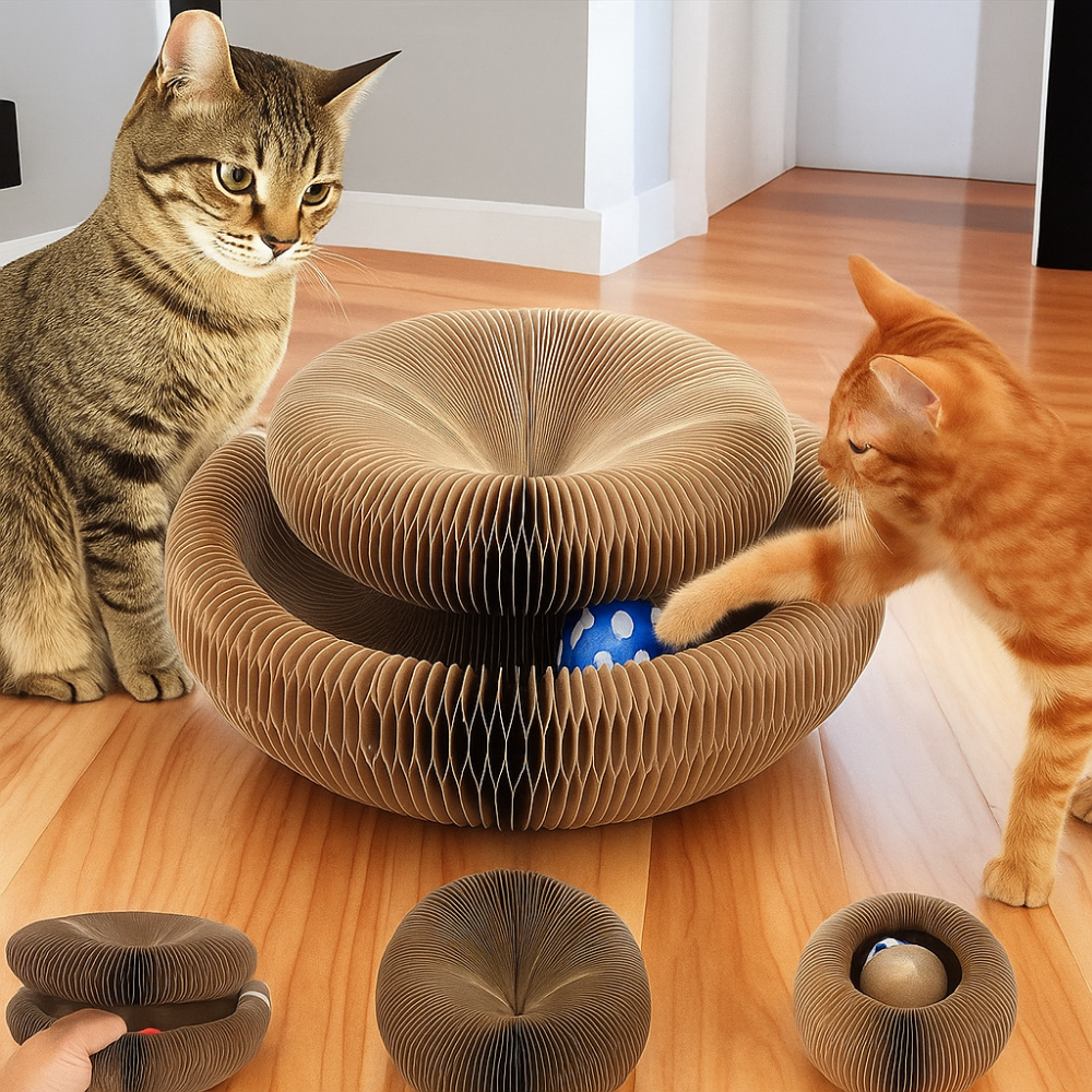 Griffoir en carton modulable pour chats – Jouet d’intérieur et anti-stress