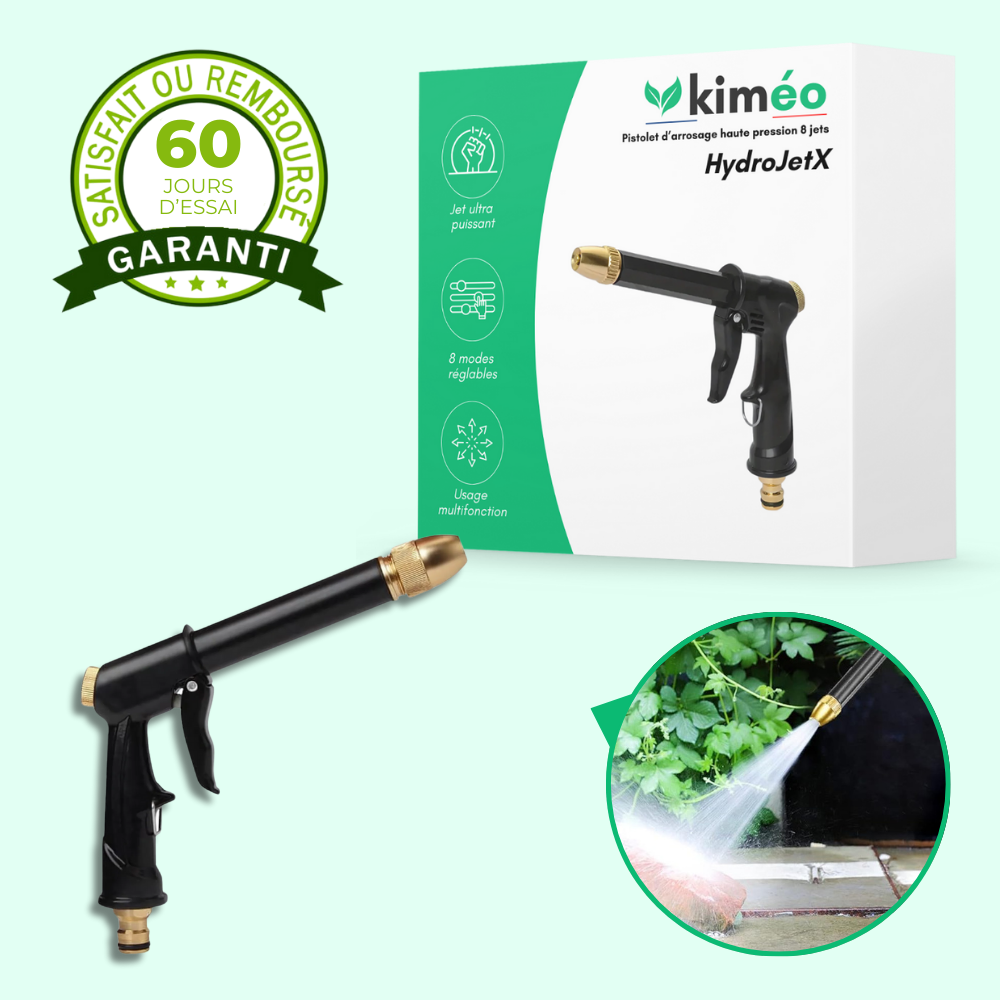 Pistolet d'Arrosage Haute Pression à 8 Jets – Arrosage Puissant pour Jardin et Nettoyage