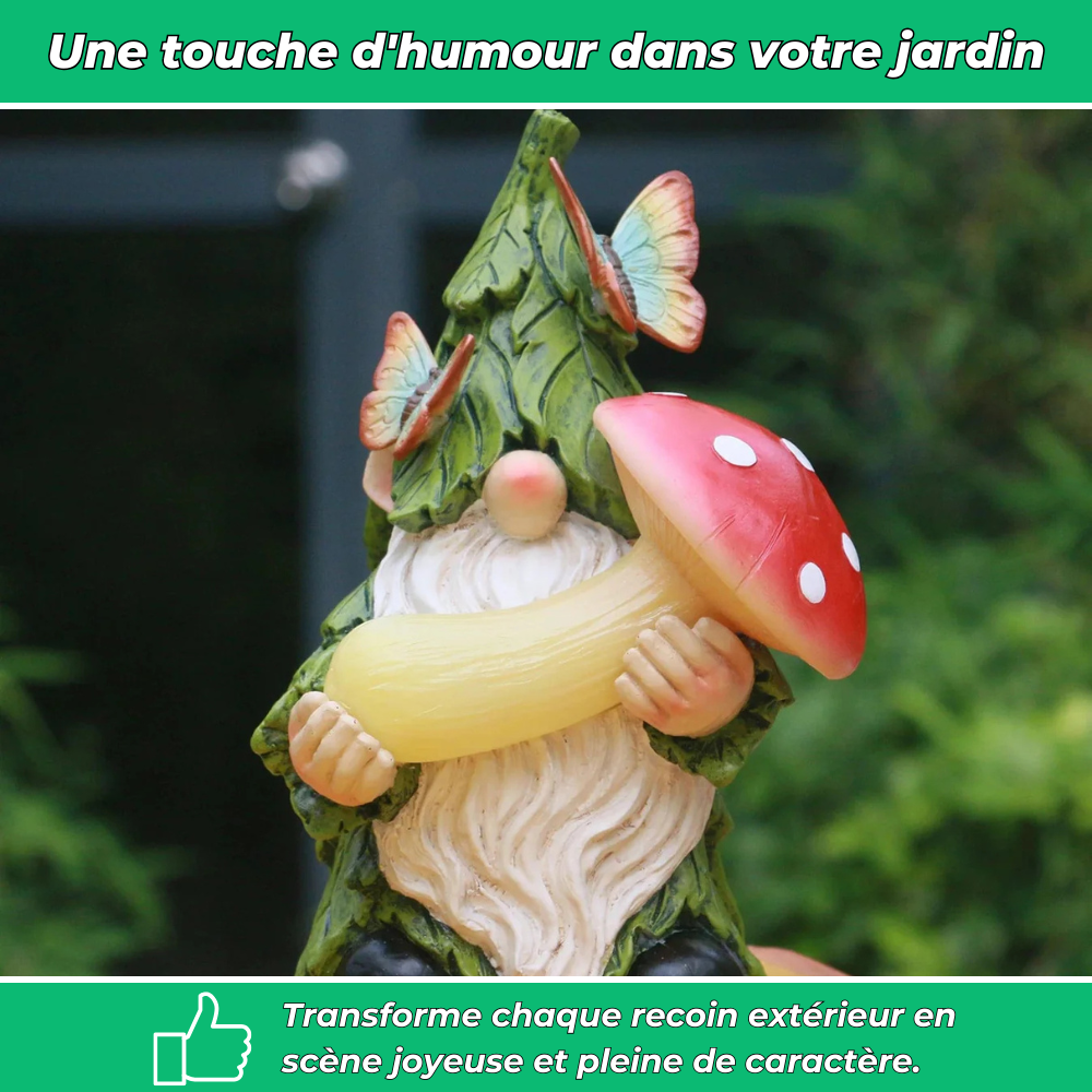 Nain de Jardin Solaire - Déco lumineuse et décalée pour jardin ou balcon