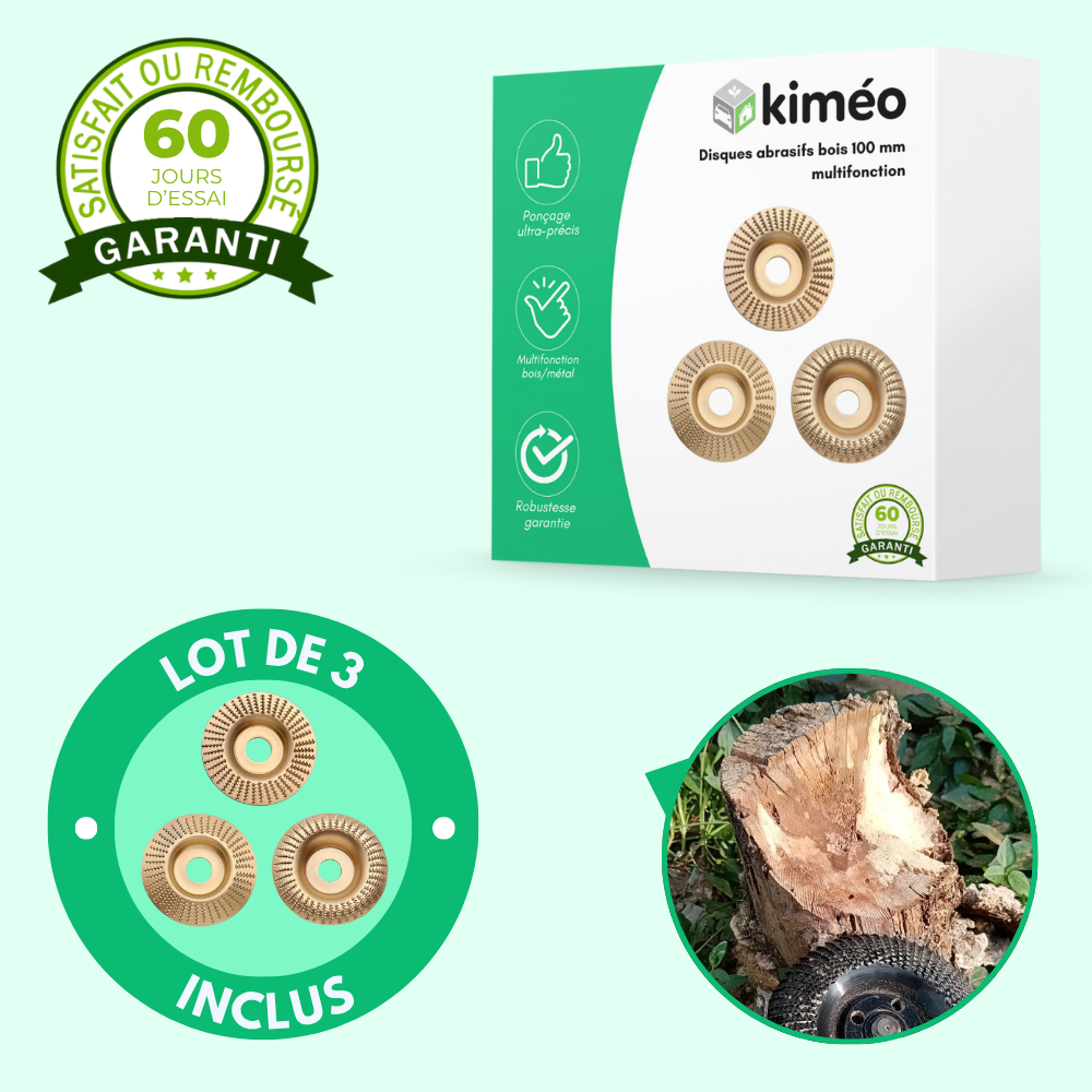 Lot de 3 disques de meulage 100 mm pour bois et métal, multifonction meuleuse