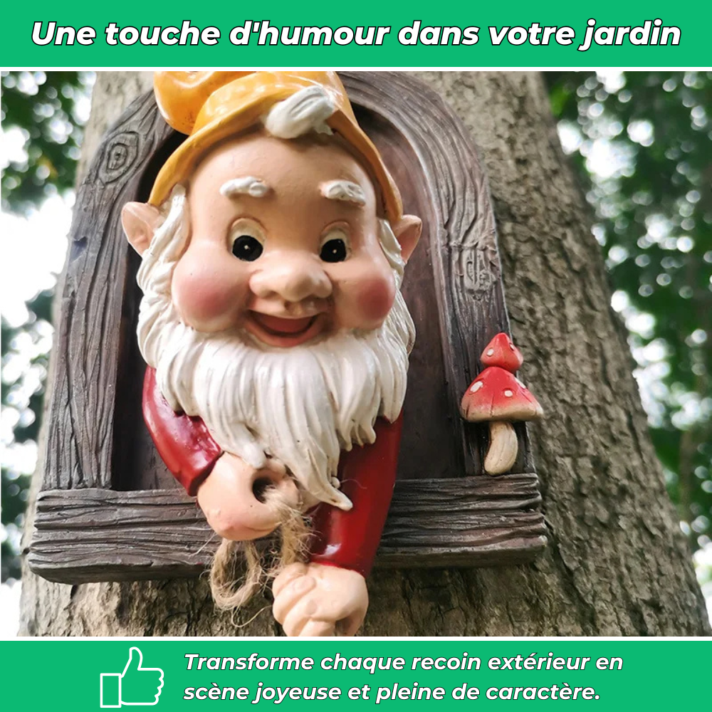 Nains de jardin avec corde décoratif en résine (lot complet)