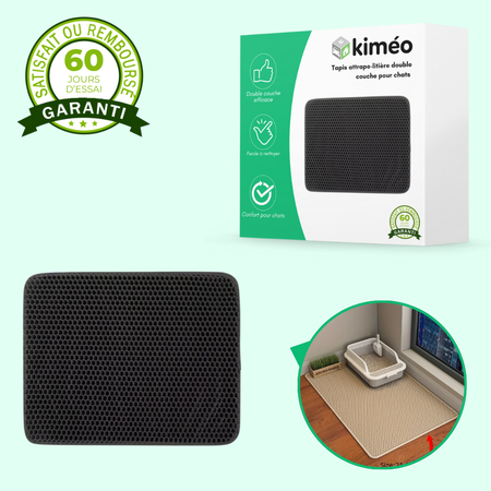 Tapis attrape-litière double couche pour chat – Anti-débordement et facile à nettoyer