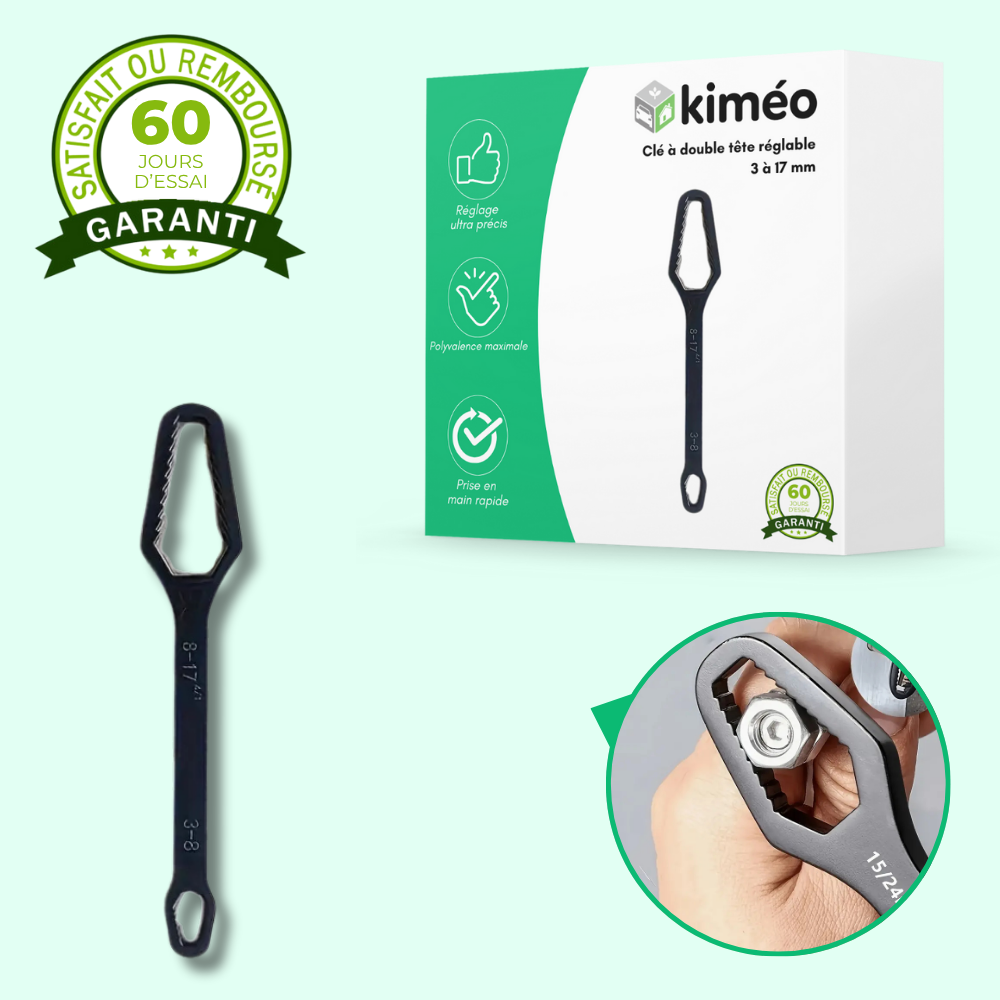 Clé à double tête réglable 3 à 17 mm