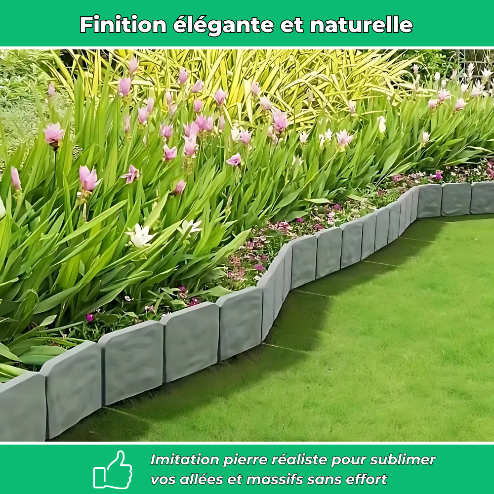 RockEdge - Délimitation souple pour parterre et allée (Lot de 10)