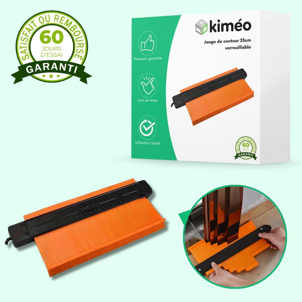 Jauge de contour 25cm avec verrouillage – Outil de mesure profil pour menuiserie, sols et carrelage
