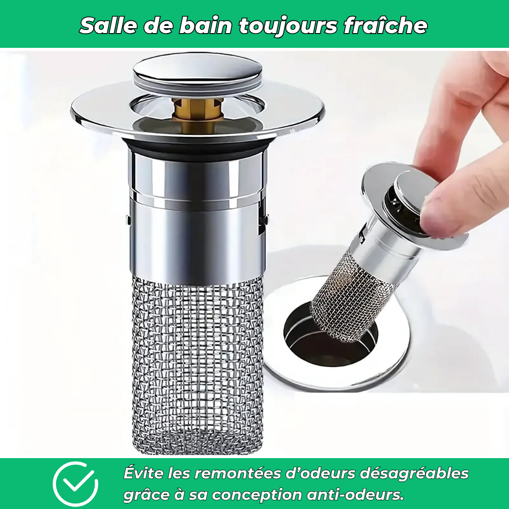 Bouchon de lavabo avec panier filtre