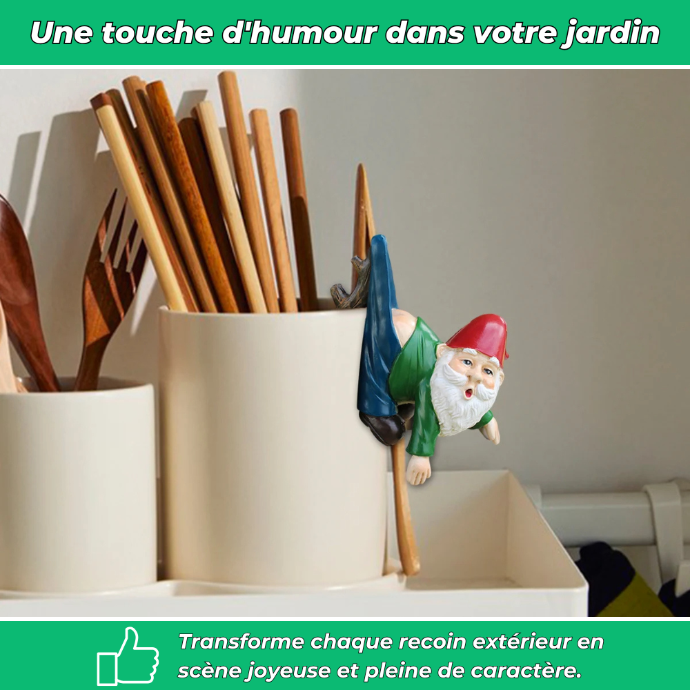 Nain de jardin coincé décoratif en résine