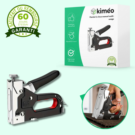 Pistolet à clous manuel 4-en-1 robuste sans électricité pour bricolage, meubles et construction