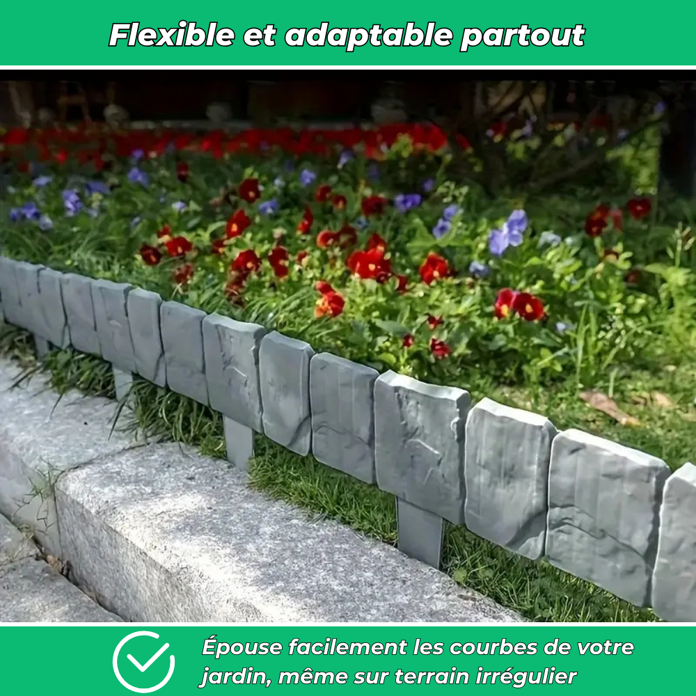 RockEdge - Délimitation souple pour parterre et allée (Lot de 10)