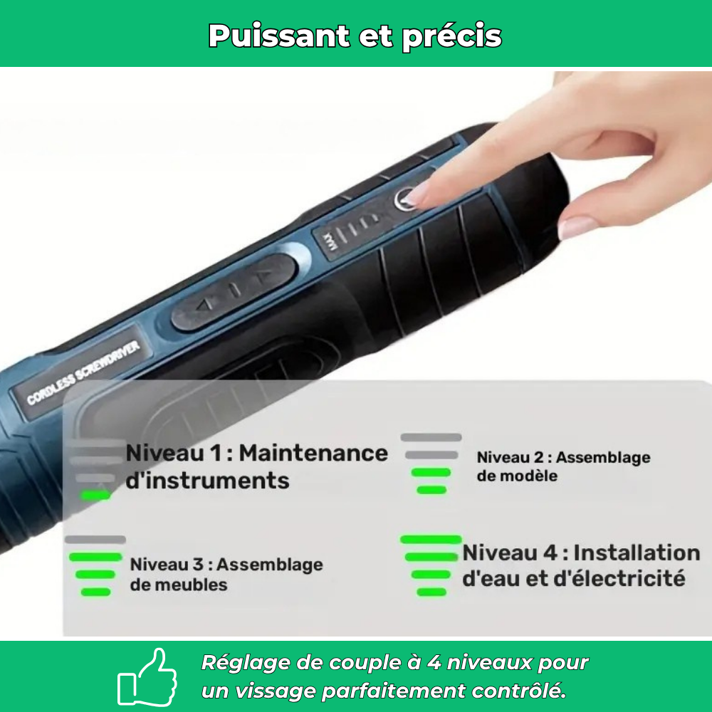 Kit tournevis électrique compact et puissant