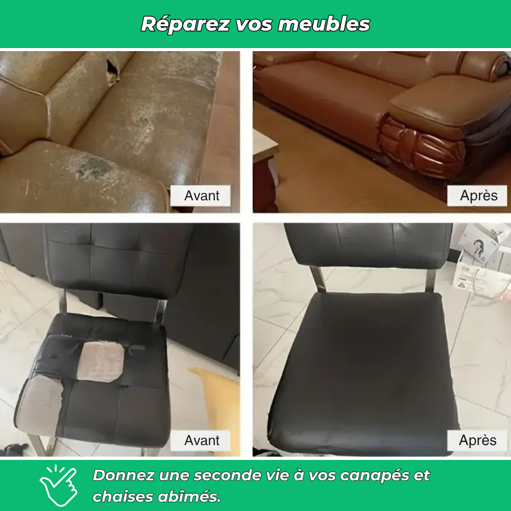 Patch cuir adhésif 50x70cm – Réparation canapé, chaise, selle de vélo