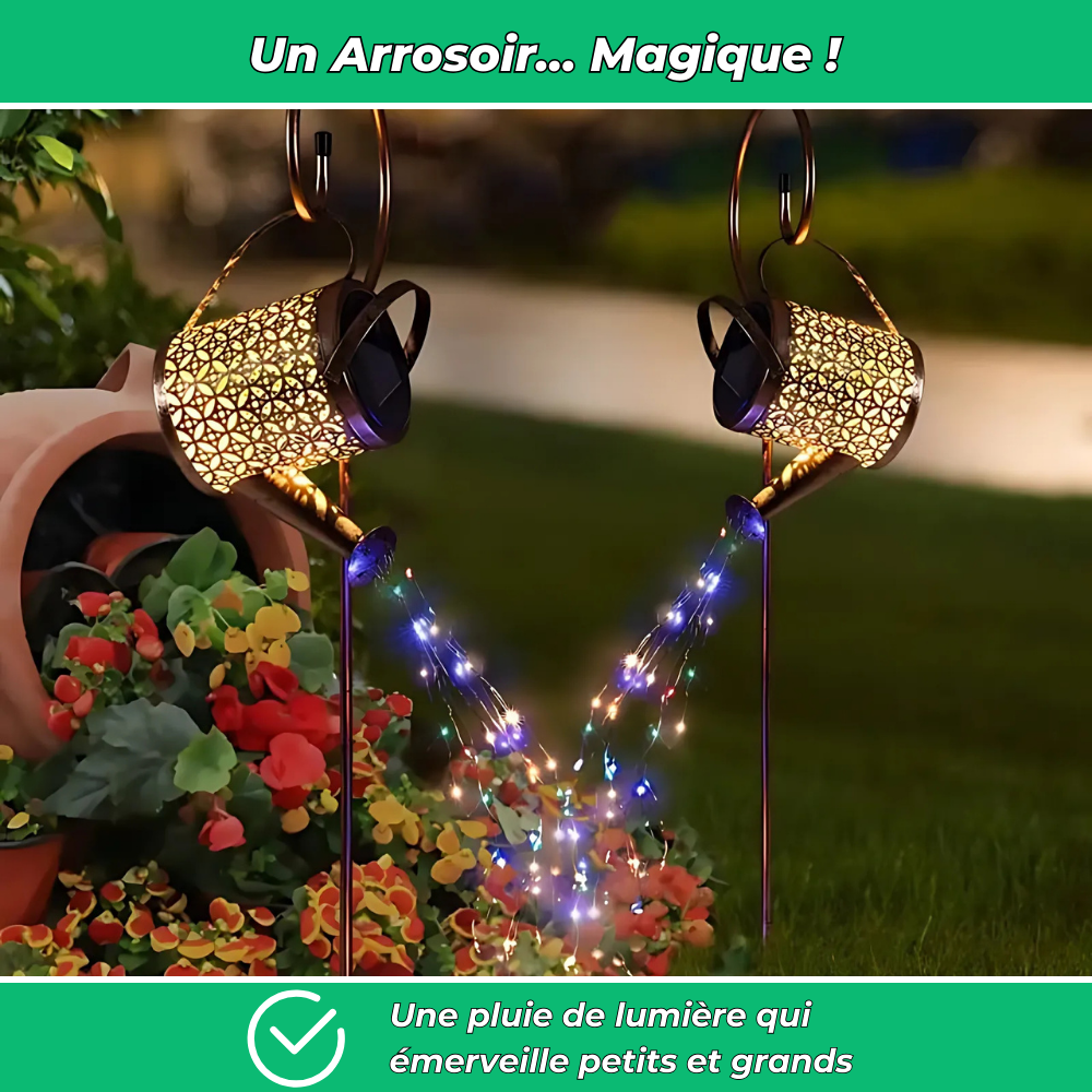 Arrosoir solaire lumineux pour jardin
