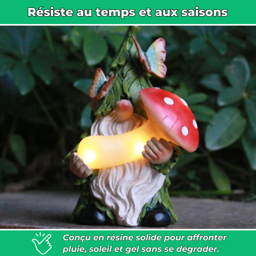 Nain de Jardin Solaire - Déco lumineuse et décalée pour jardin ou balcon