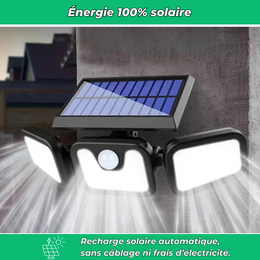 Solar 400 Éclairage Extérieur Solaire Étanche avec Capteur de Mouvement – Éclairage Sécurisé et Écologique