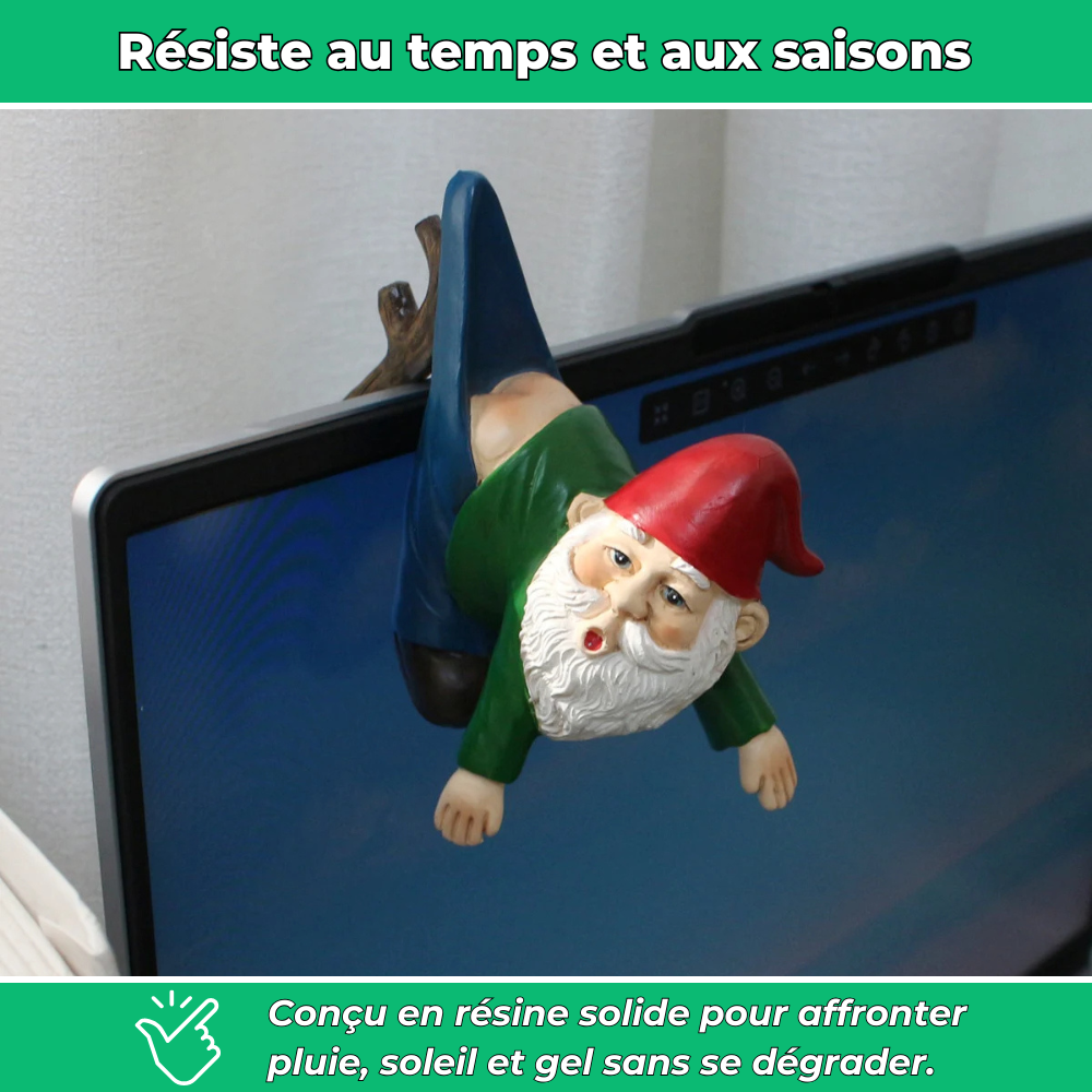 Nain de jardin coincé décoratif en résine