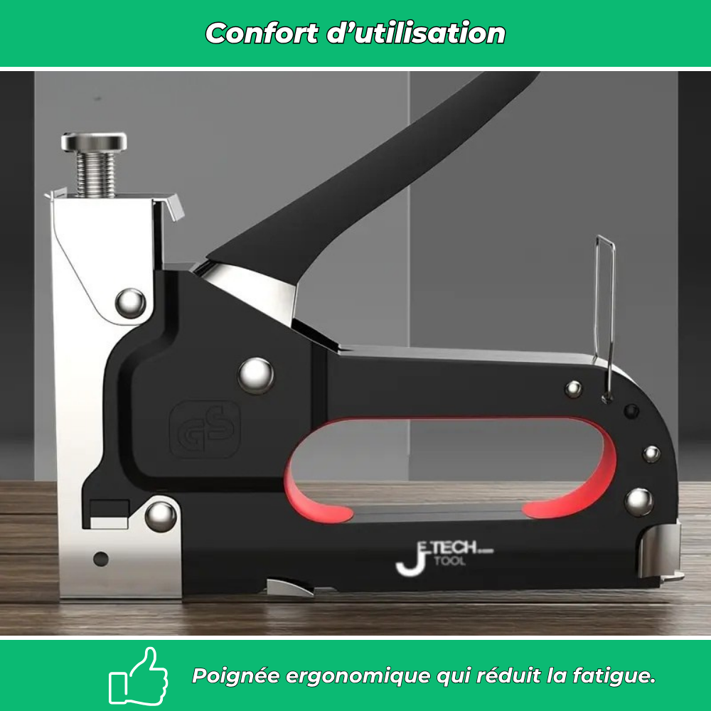 Pistolet à clous manuel 4-en-1 robuste sans électricité pour bricolage, meubles et construction