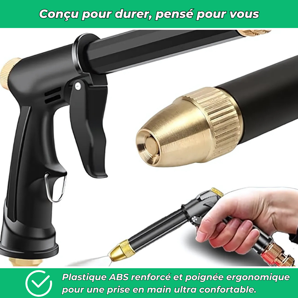 Pistolet d'Arrosage Haute Pression à 8 Jets – Arrosage Puissant pour Jardin et Nettoyage