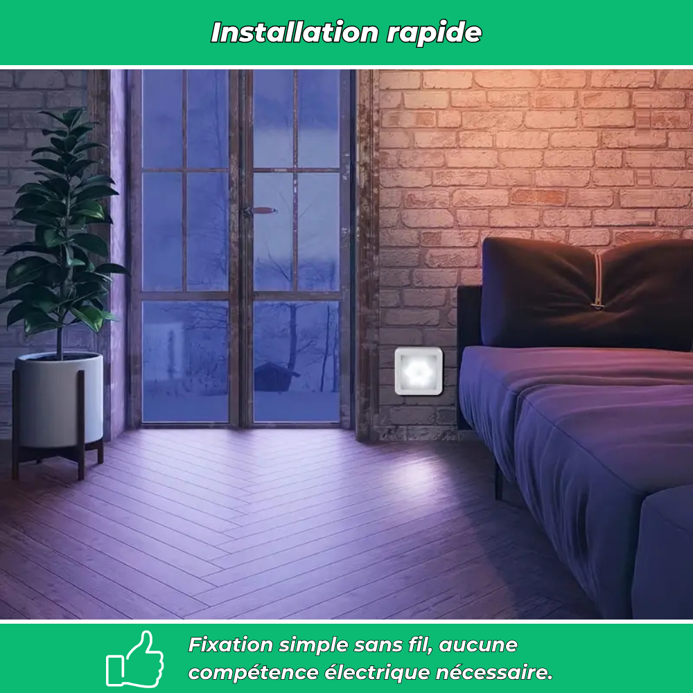 Lampe LED détecteur de mouvement sans fil – Éclairage automatique pour intérieur et extérieur