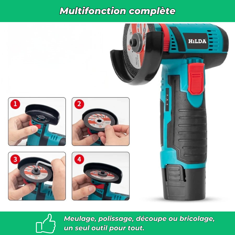 Meuleuse portable rechargeable 12V – Mini outil multifonction Polissage Meulage