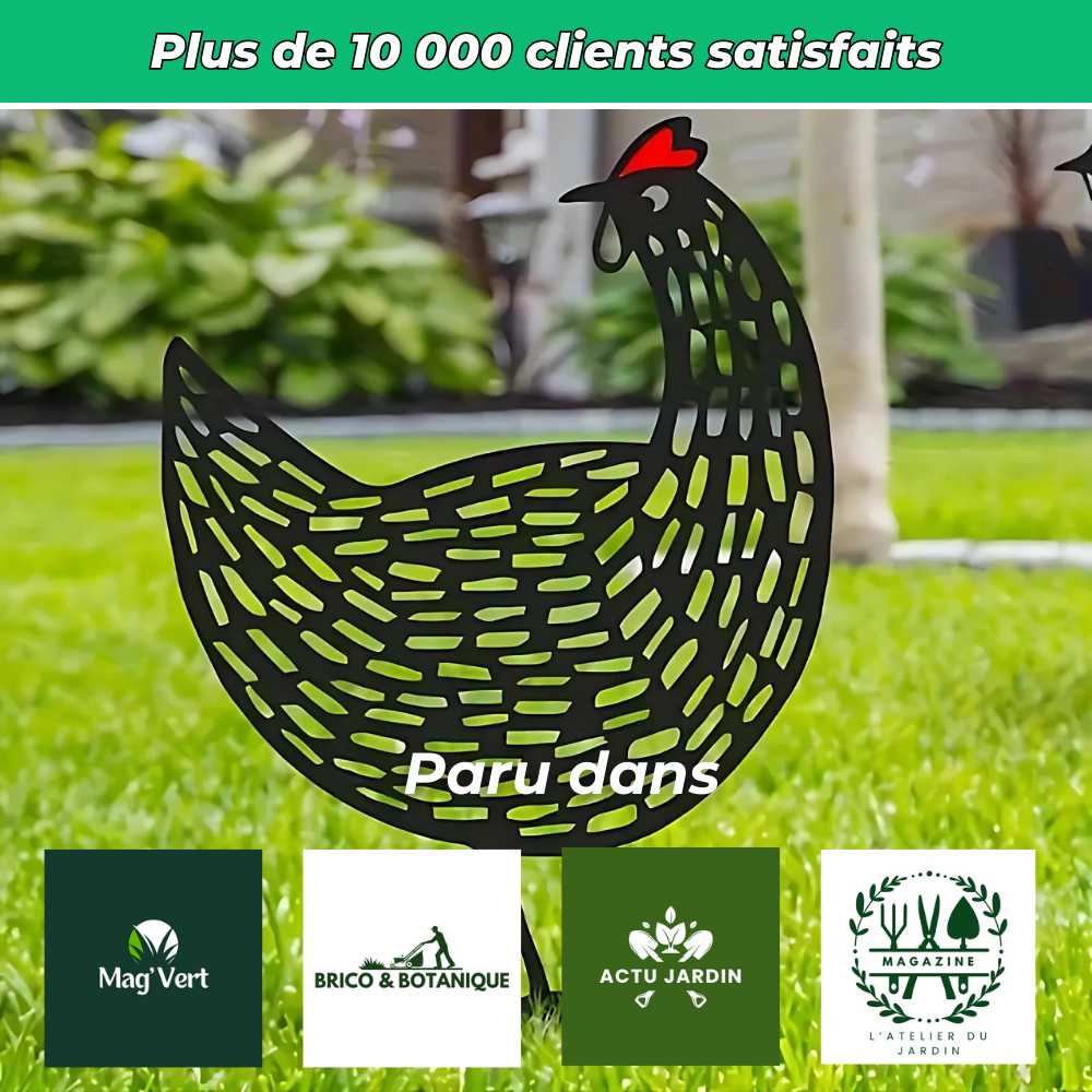 Silhouettes de poules plates – Décoration champêtre pour jardin