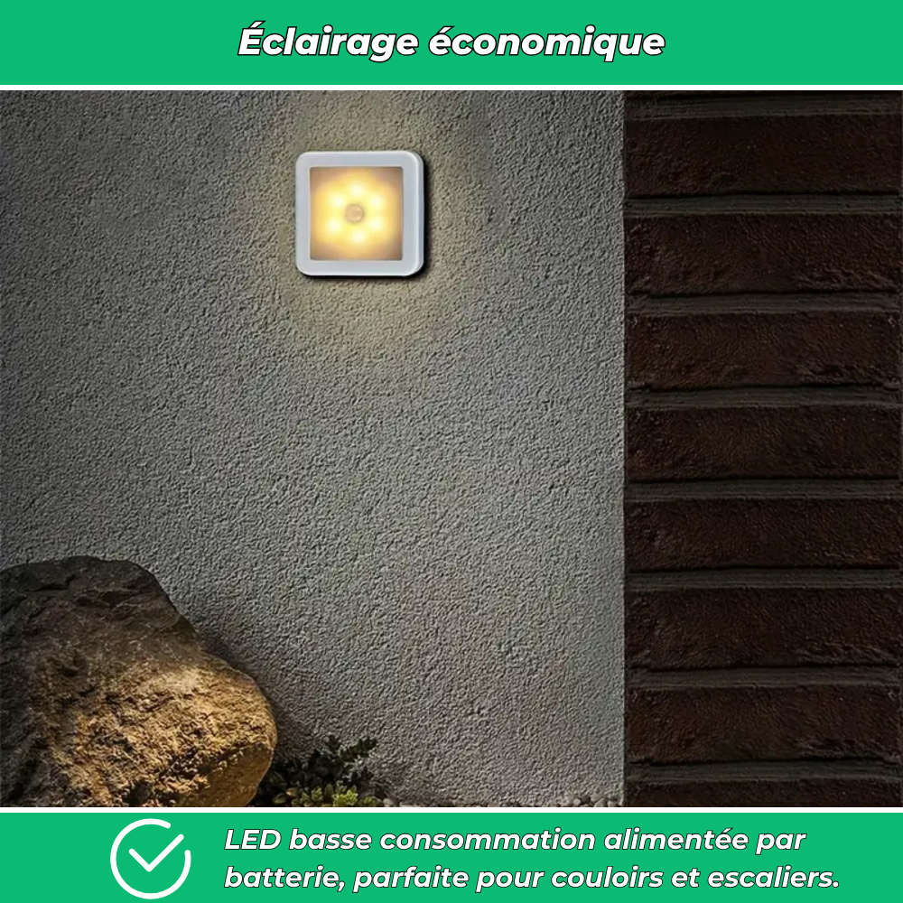 Lampe LED détecteur de mouvement sans fil – Éclairage automatique pour intérieur et extérieur
