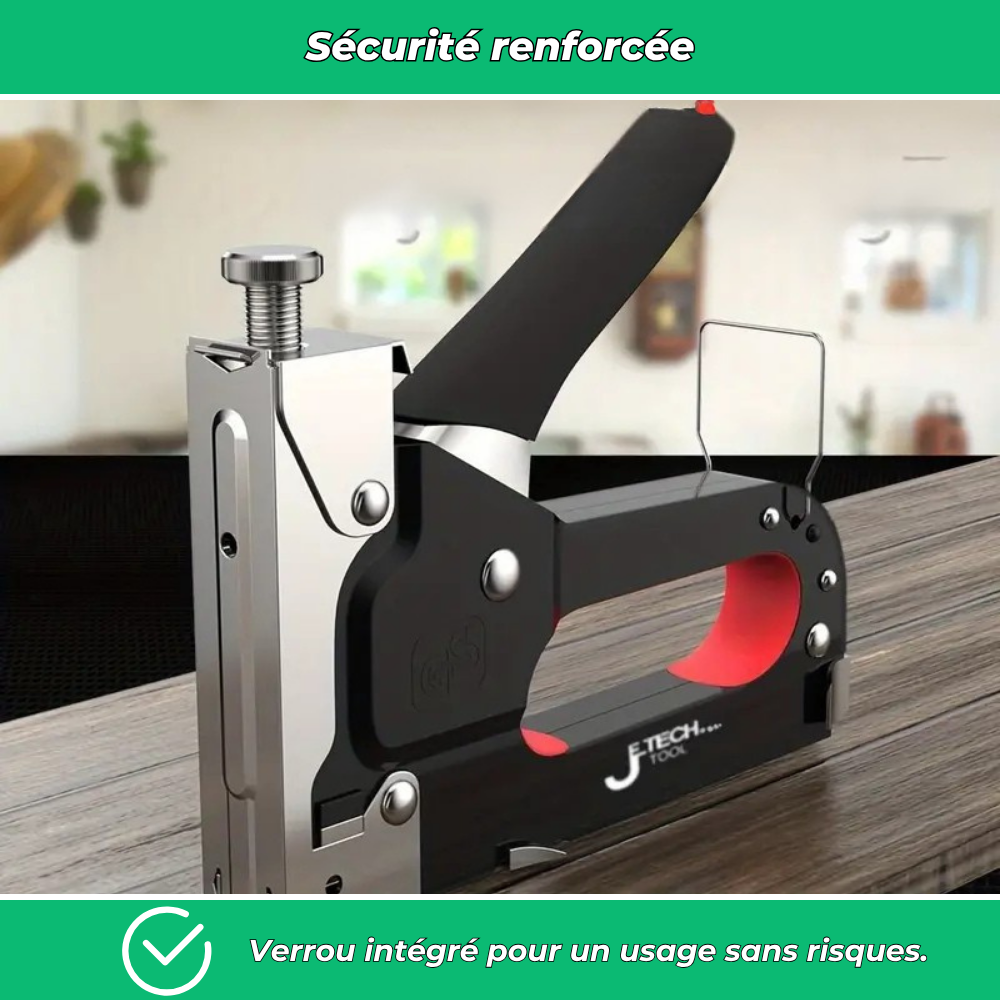 Pistolet à clous manuel 4-en-1 robuste sans électricité pour bricolage, meubles et construction