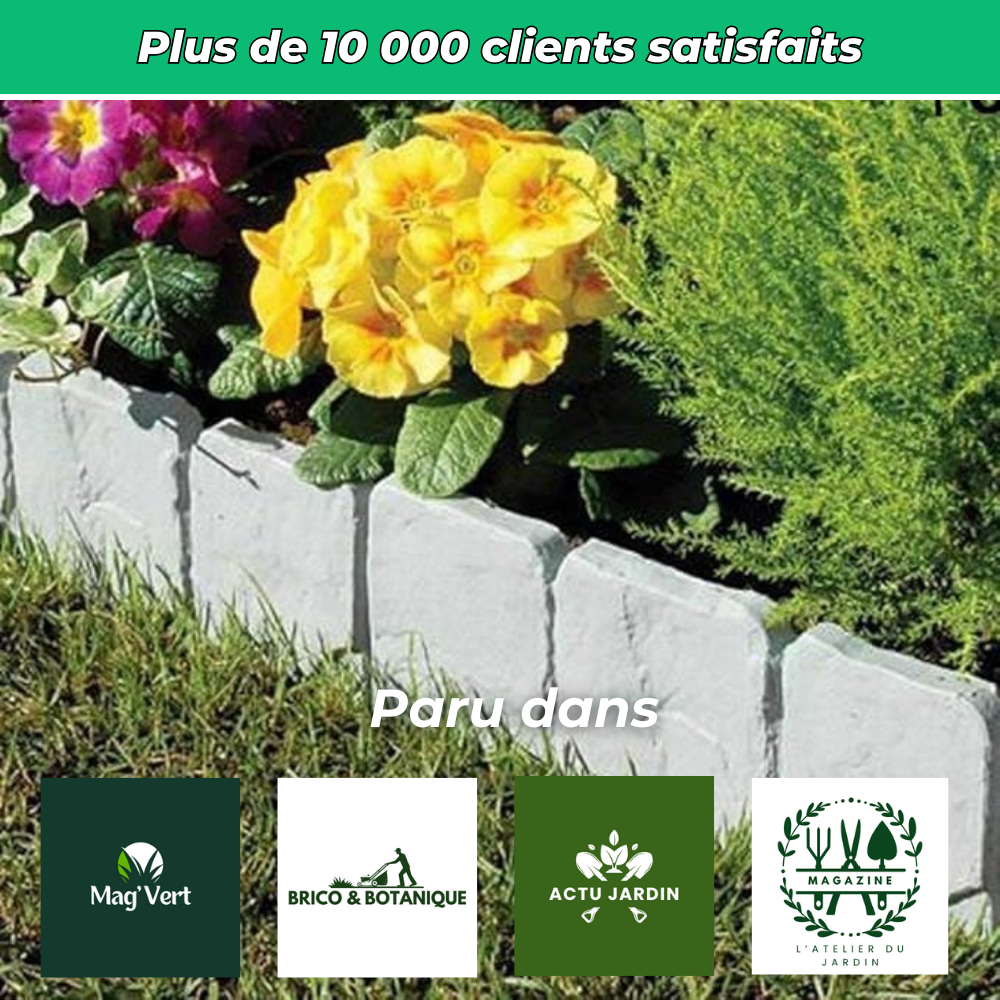 RockEdge - Délimitation souple pour parterre et allée (Lot de 10)