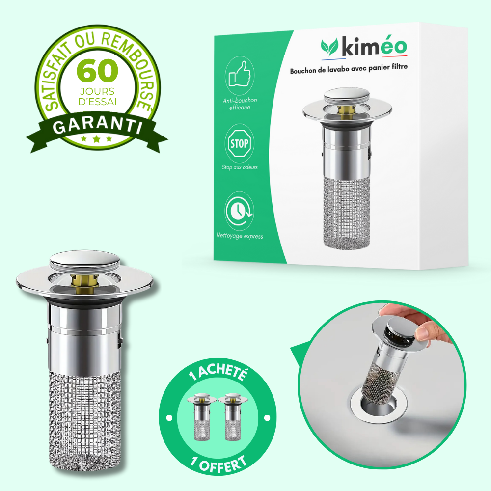 Bouchon de lavabo avec panier filtre
