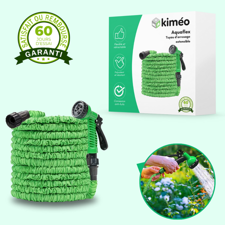 Aquaflex|Tuyau d’arrosage extensible|8 modes de jets haute pression