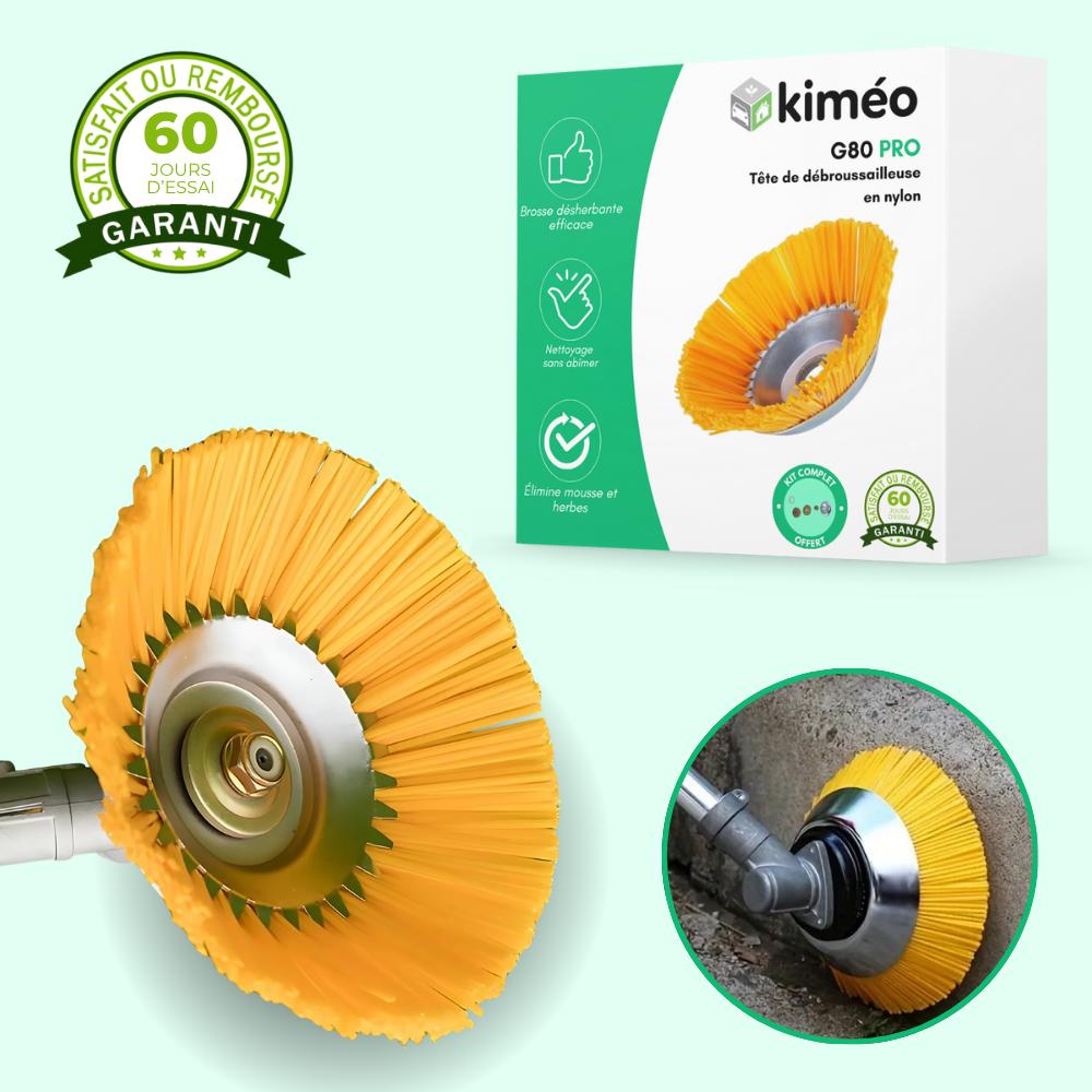 G80 PRO Brosse Débroussailleuse en Nylon – Idéale pour une Finition Impeccable et Entretien Précis