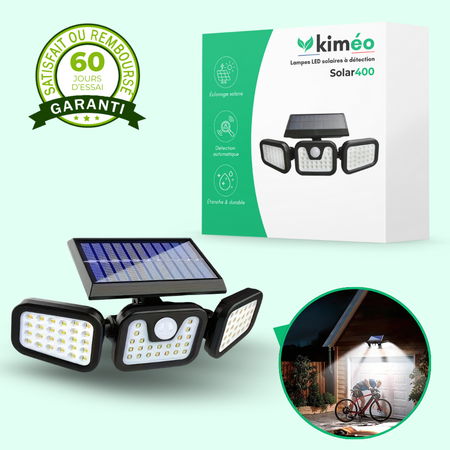 Solar 400 Éclairage Extérieur Solaire Étanche avec Capteur de Mouvement – Éclairage Sécurisé et Écologique