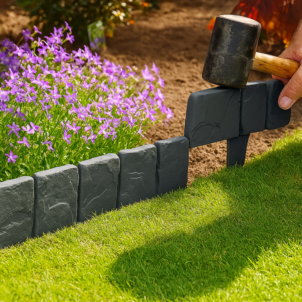 RockEdge - Délimitation souple pour parterre et allée (Lot de 10)