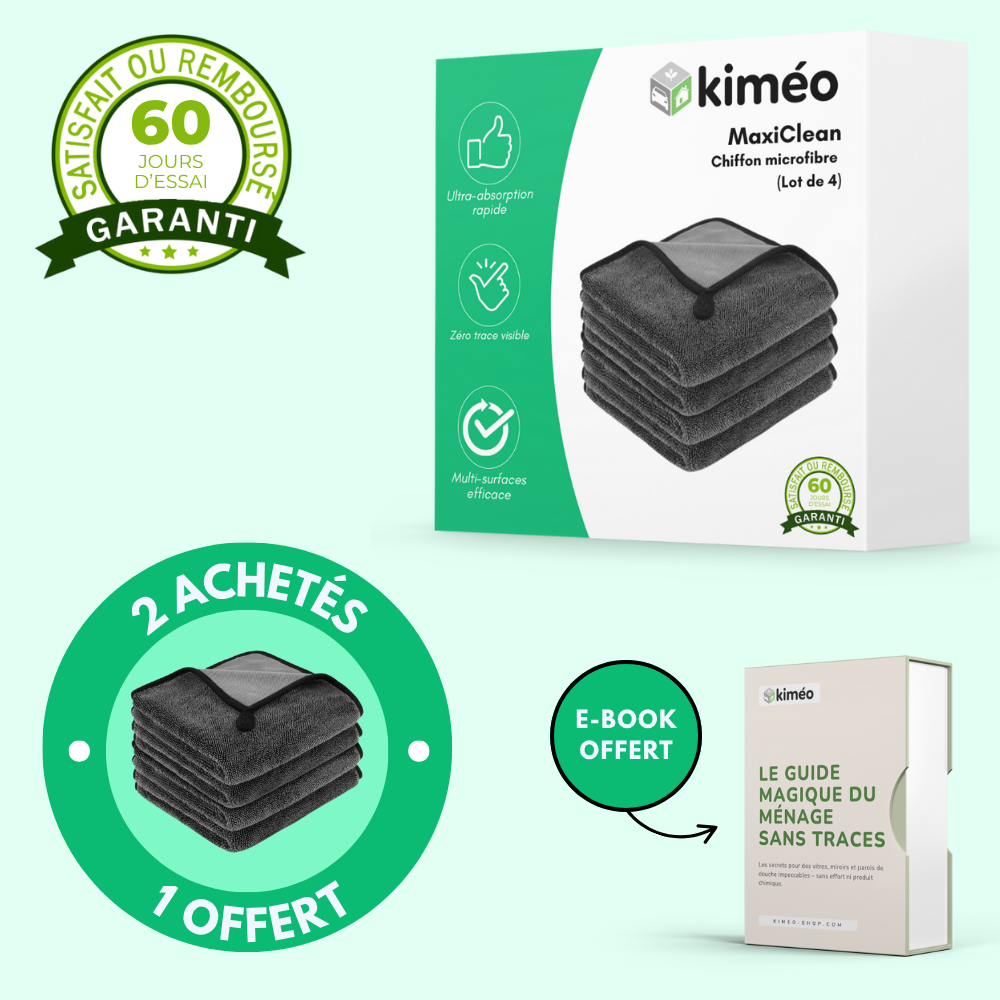 MaxiClean – Chiffon microfibre ultra-absorbant anti-calcaire