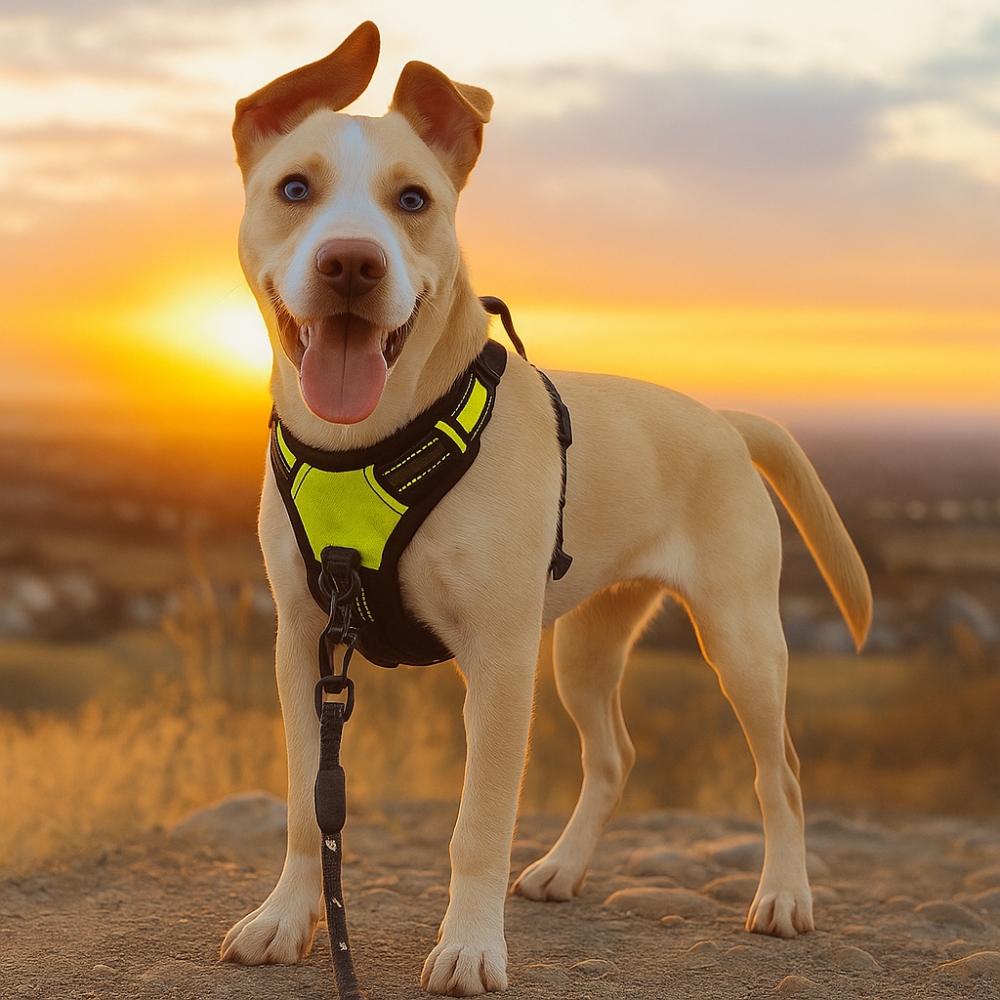 Harnais chien anti-traction réfléchissant avec poignée – Grand chien
