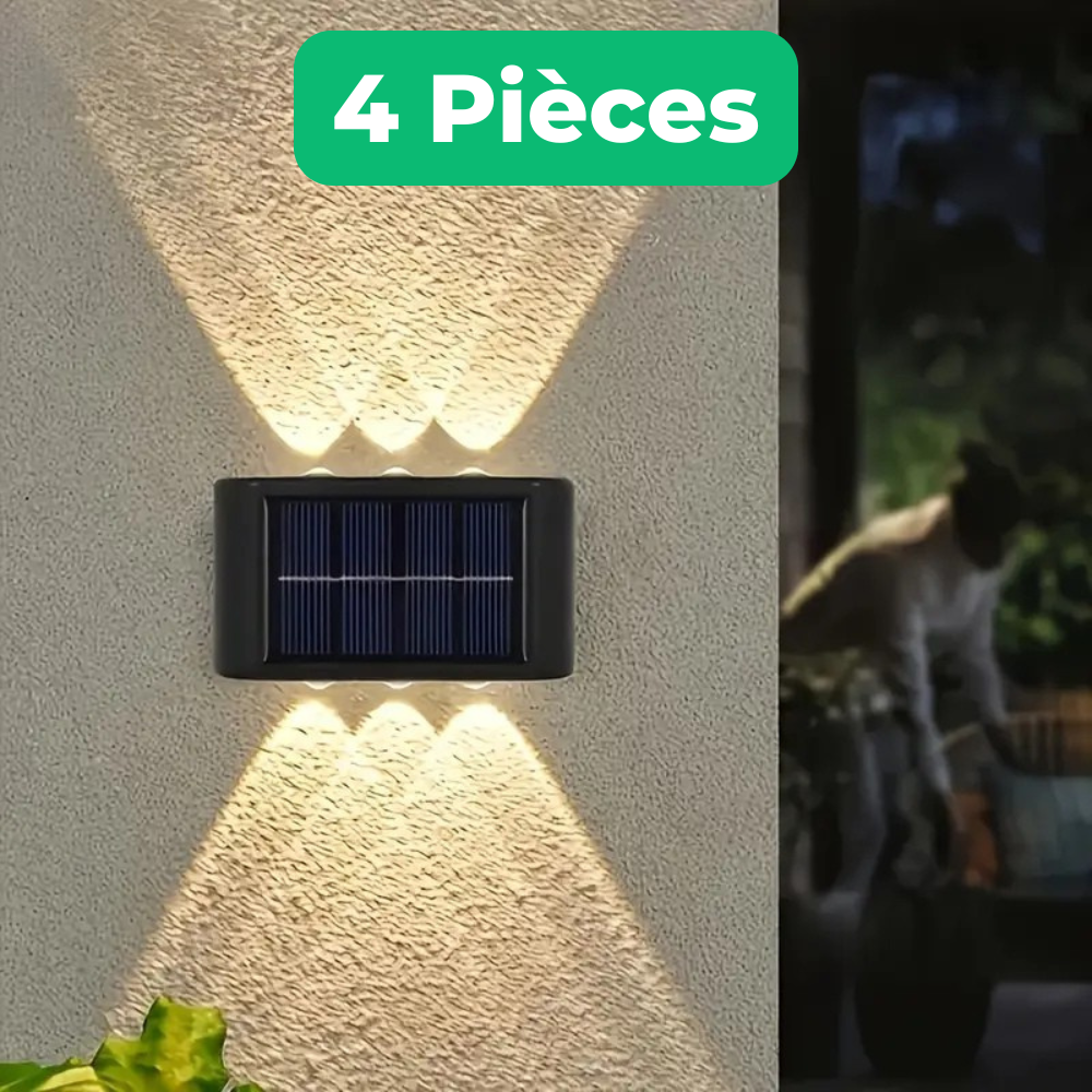 Lumix – Lot de 2 lampes solaires murales étanches pour extérieur
