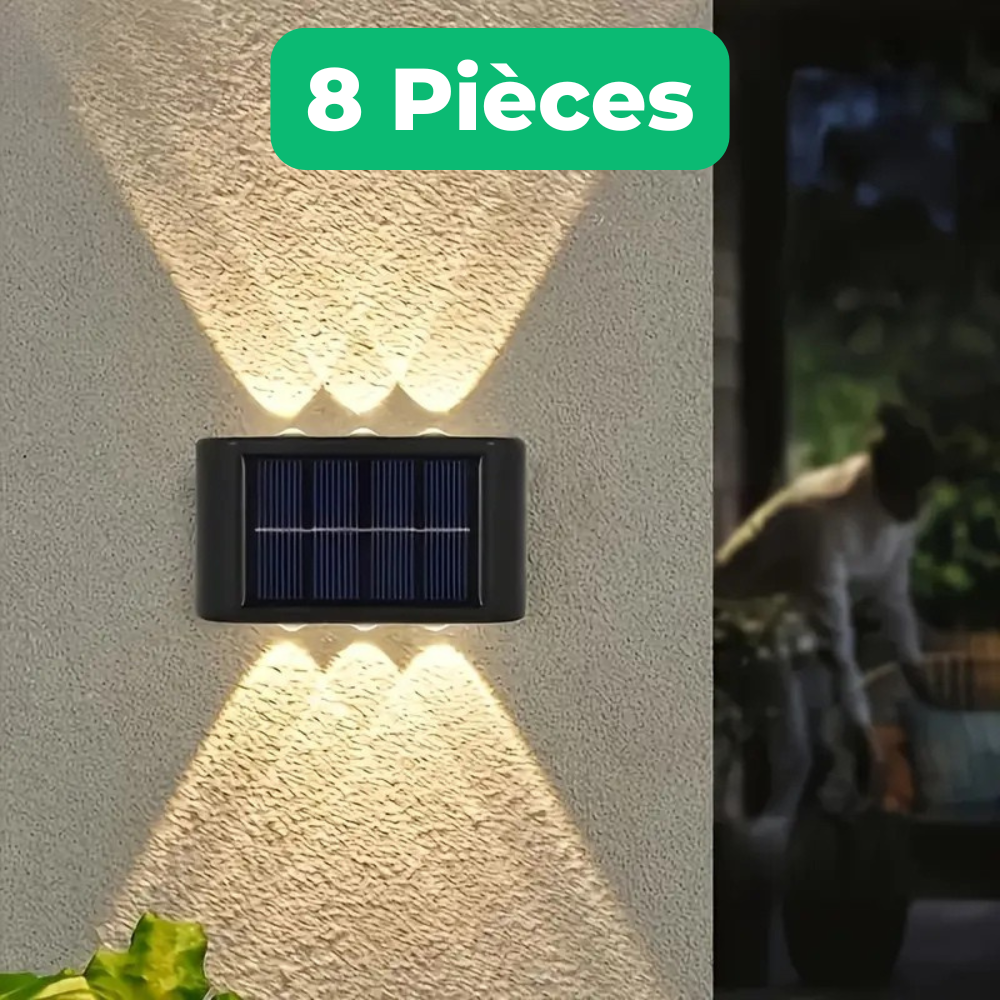 Lumix – Lot de 2 lampes solaires murales étanches pour extérieur