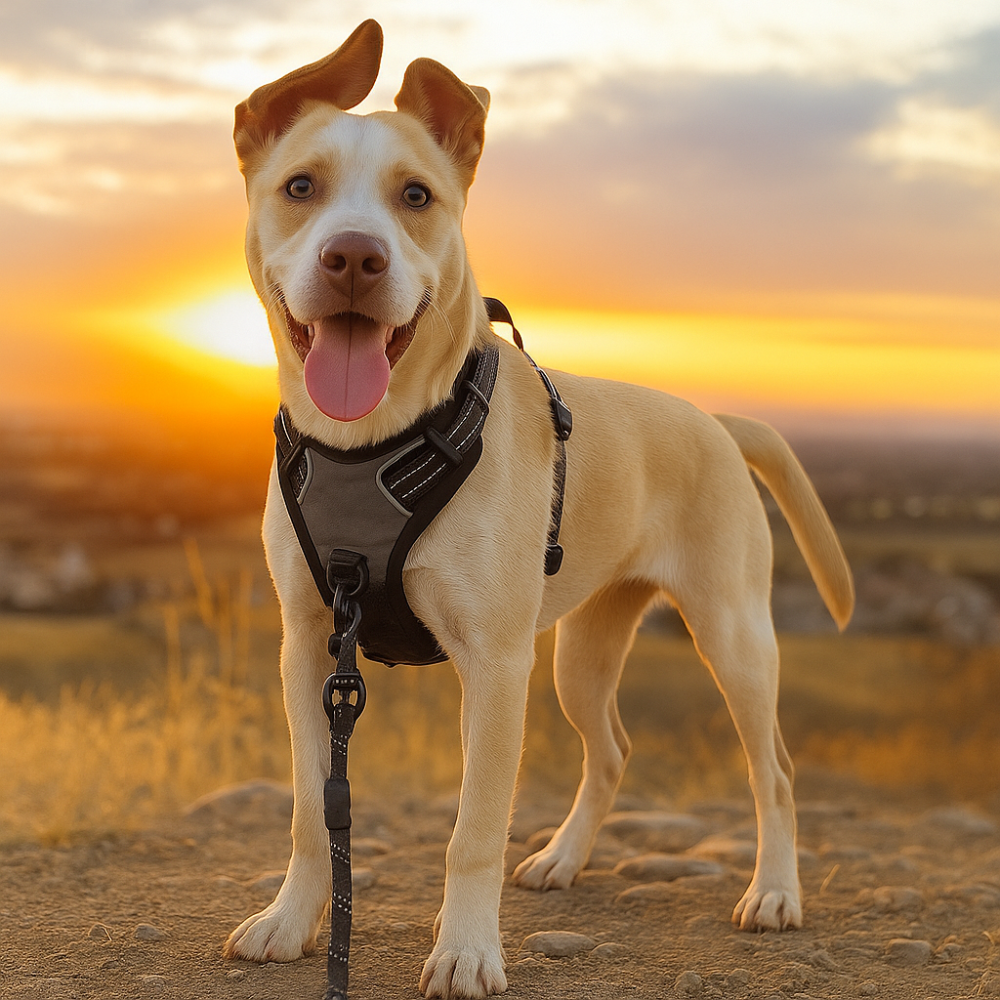 Harnais chien anti-traction réfléchissant avec poignée – Grand chien