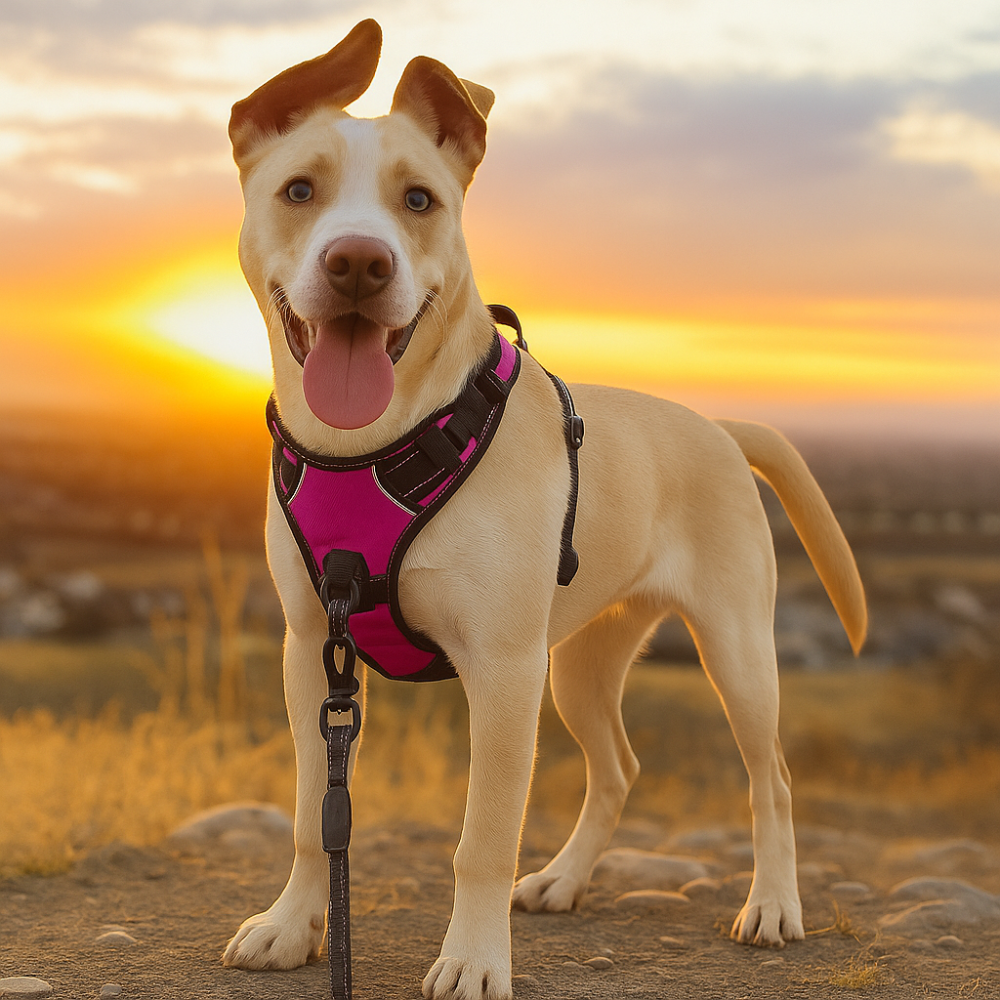 Harnais chien anti-traction réfléchissant avec poignée – Grand chien