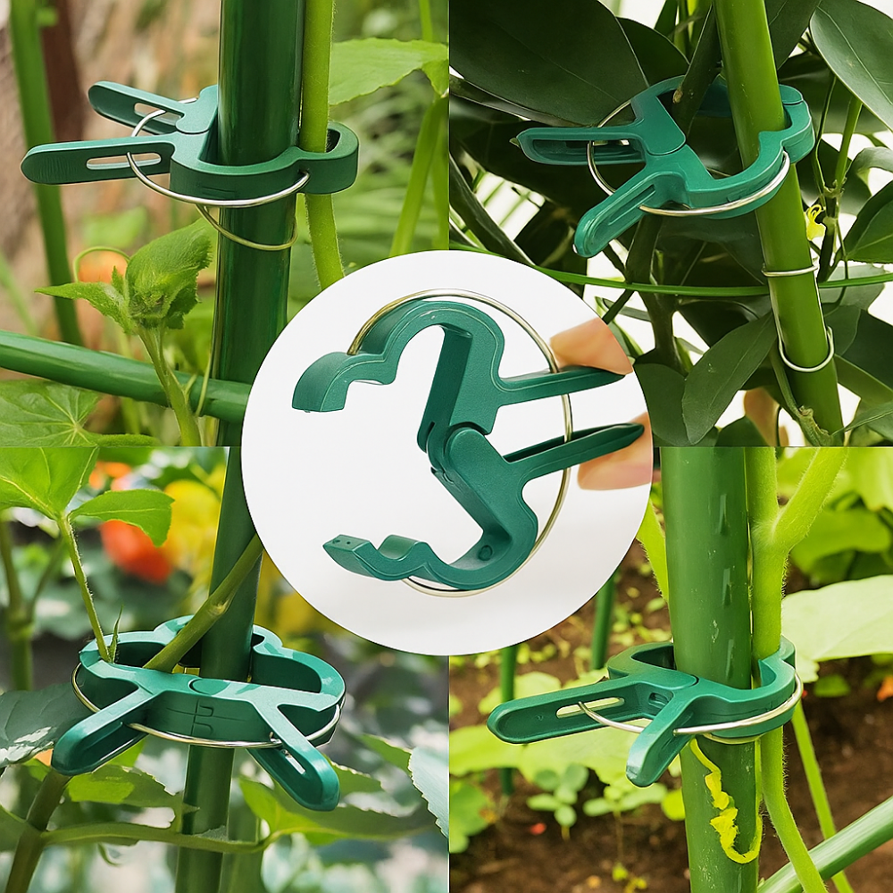 Clip’Vert – 20 attaches de jardin réglables pour tuteur et serre