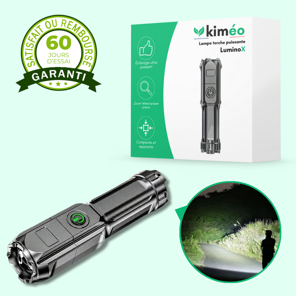 LuminoX – Lampe torche puissante à zoom télescopique