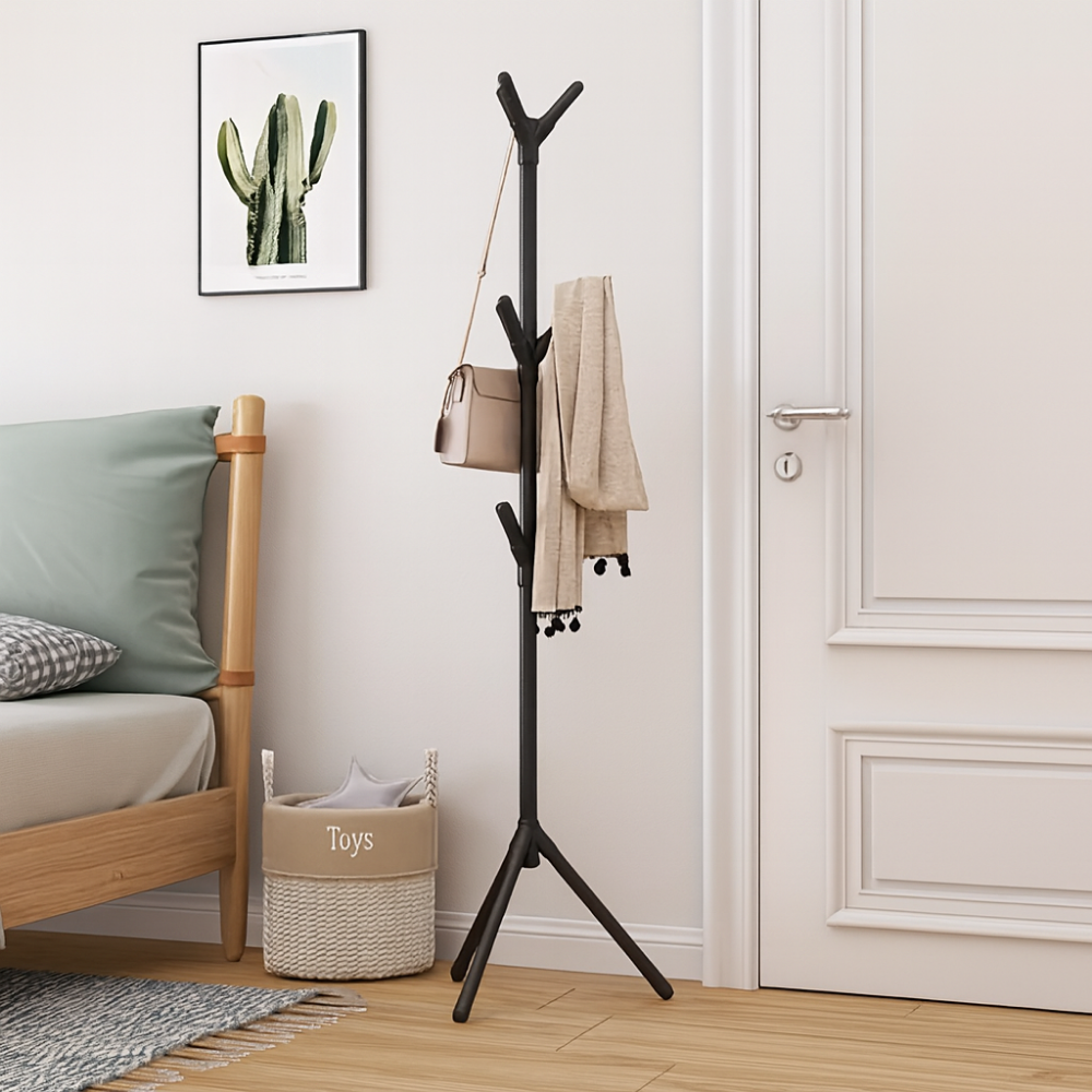 Porte-manteau sur pied moderne réglable – 3 hauteurs, robuste et gain de place pour vêtements, sacs et chapeaux