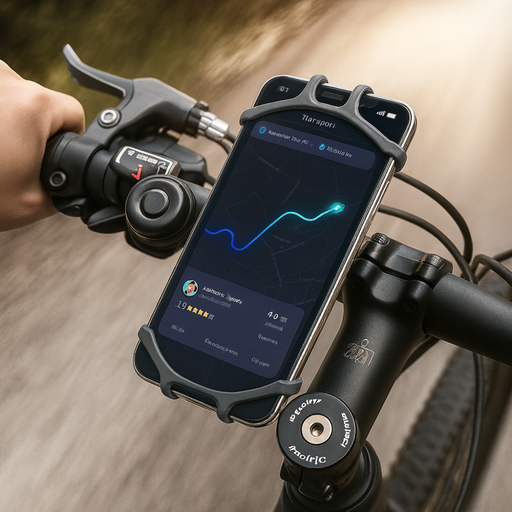 Support téléphone vélo silicone 360° – Porte-smartphone universel rotatif pour guidon de vélo