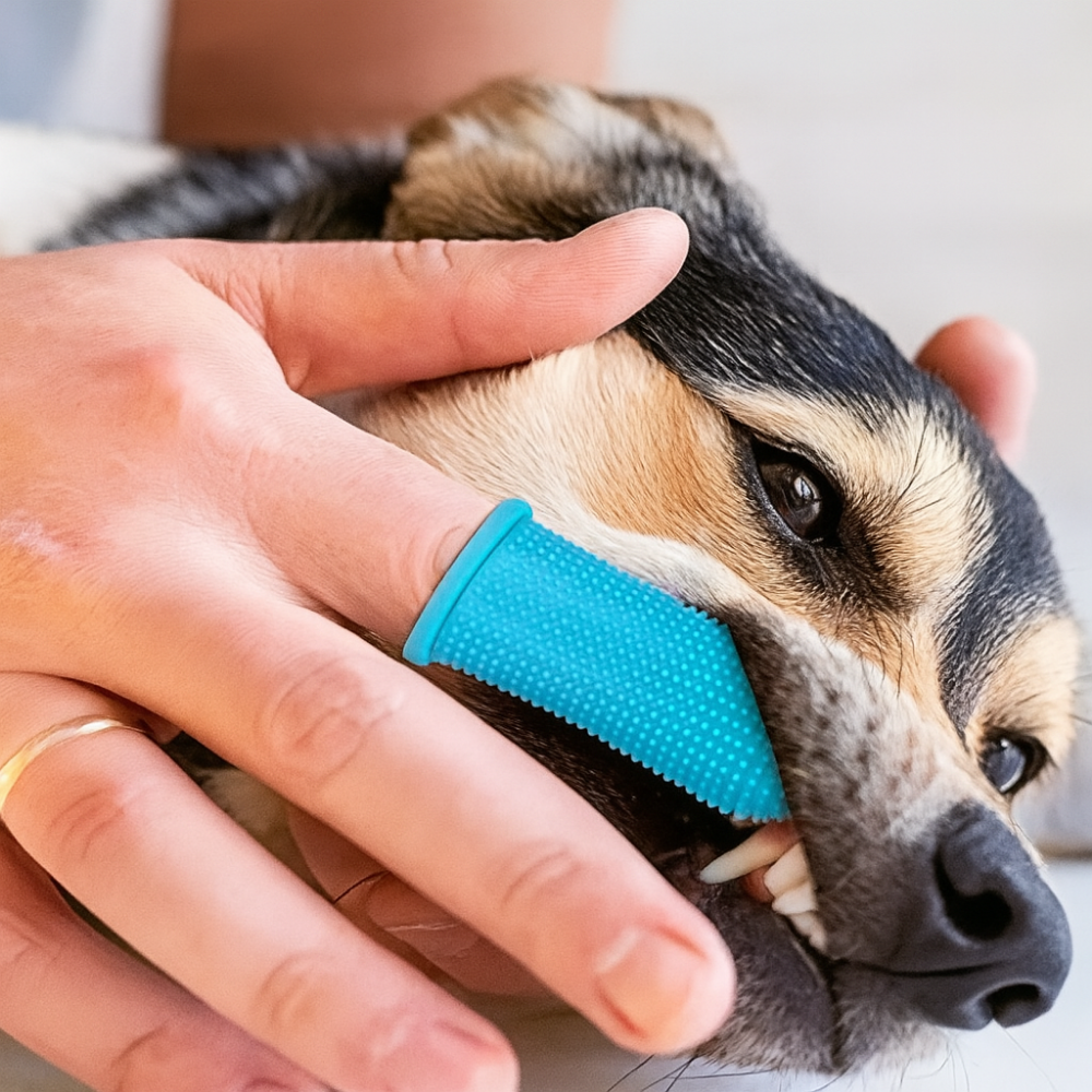 Brosse à dents en silicone pour chiens et chats