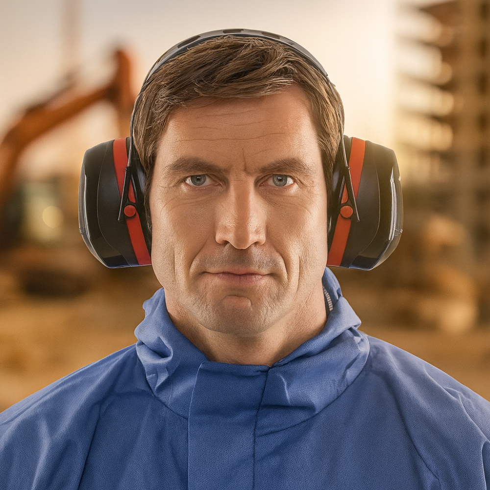 SoundShield PRO | Casque anti-bruit de travail | Travaux de voirie, Chantiers, Aéroports, Noir, Taille unique