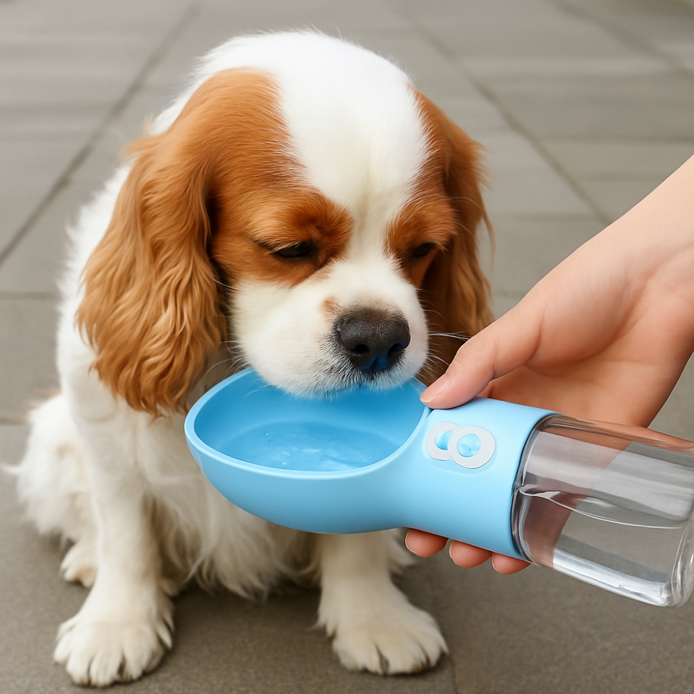 Gourde de voyage avec bol intégré pour chien