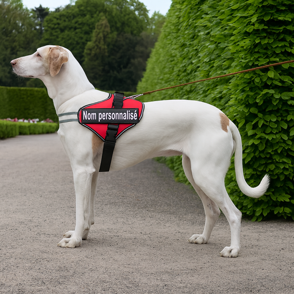 Harnais chien nom personnalisé – réglable et anti-étranglement