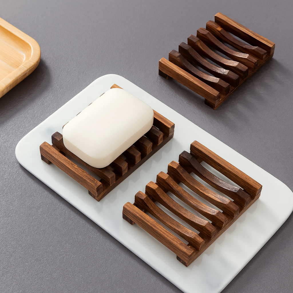 Porte-savon en bois avec drainage – Support de savon élégant et pratique pour salle de bain