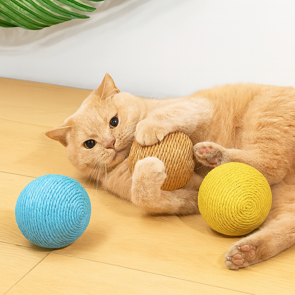 Balle à gratter interactive pour chats