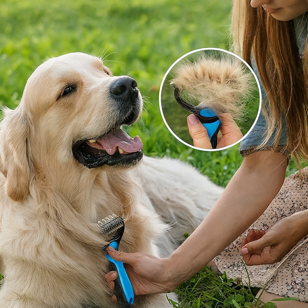 Brosse anti-poils démêlante pour chien et chat – Toilettage simple et efficace