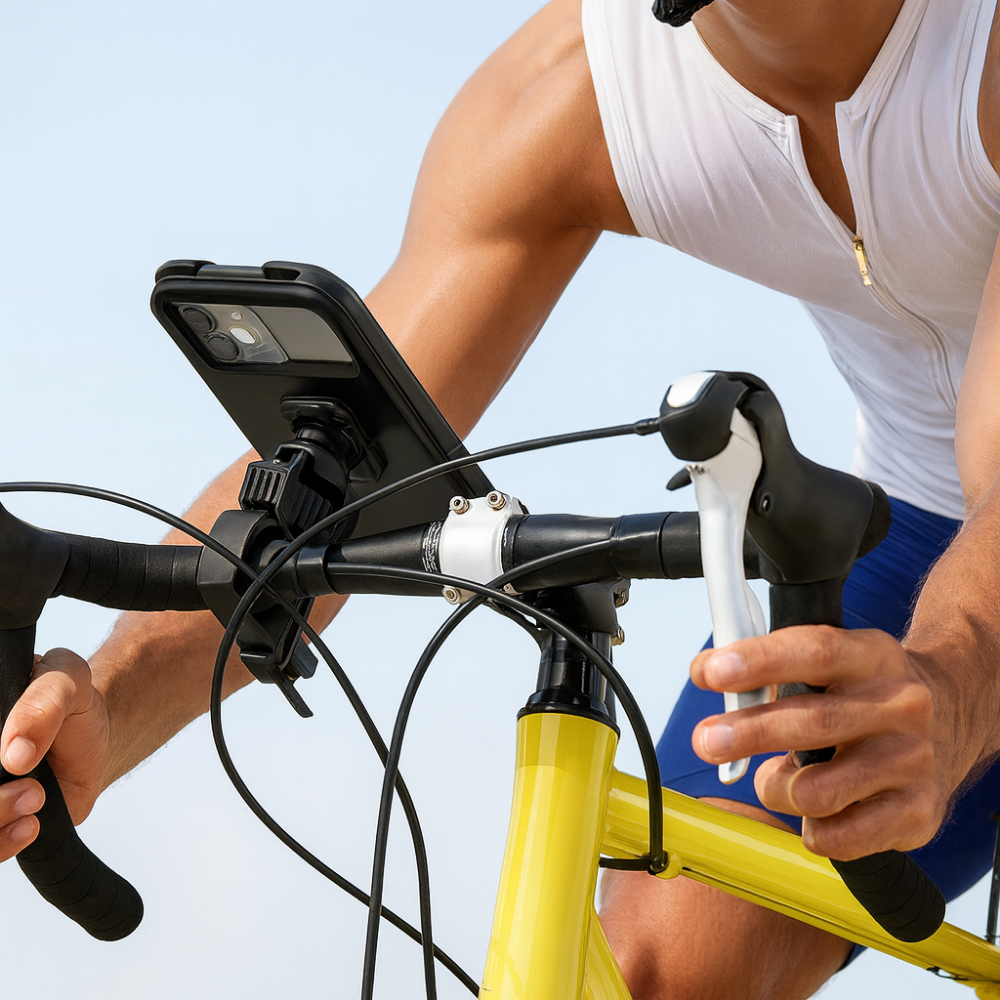 Support téléphone vélo 360° étanche – Porte-téléphone antichoc pour VTT, vélo électrique et moto